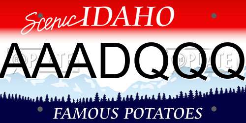 AAADQQQ Idaho License Plate