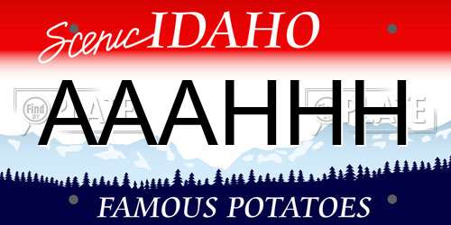 AAAHHH Idaho License Plate