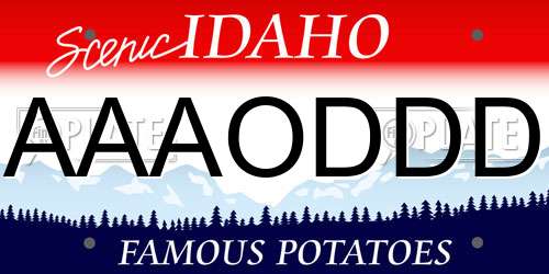 AAAODDD Idaho License Plate