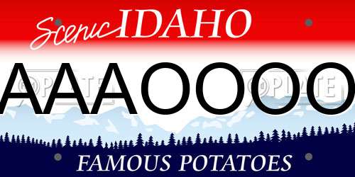 AAAOOOO Idaho License Plate