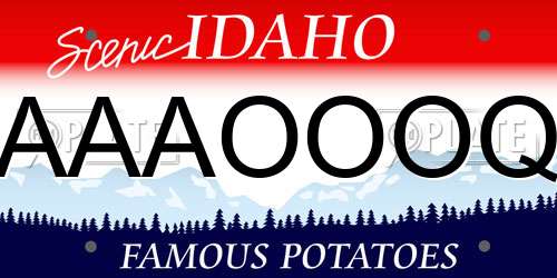 AAAOOOQ Idaho License Plate