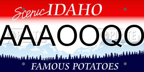 AAAOOQO Idaho License Plate