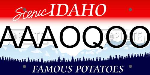 AAAOQOO Idaho License Plate