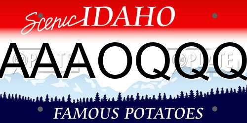 AAAOQQQ Idaho License Plate