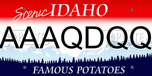 AAAQDQQ Idaho License Plate