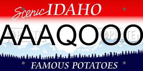 AAAQOOO Idaho License Plate