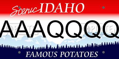 AAAQQQQ Idaho License Plate