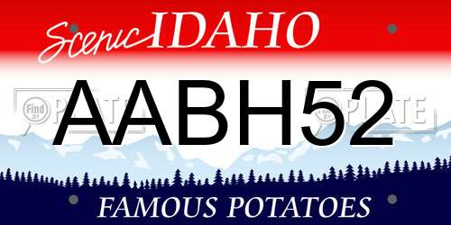 AABH52 Idaho License Plate