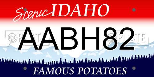 AABH82 Idaho License Plate