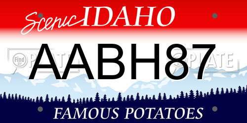 AABH87 Idaho License Plate