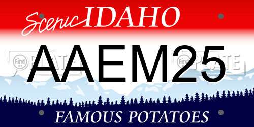 AAEM25 Idaho License Plate