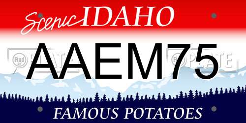 AAEM75 Idaho License Plate