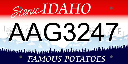 AAG3247 Idaho License Plate