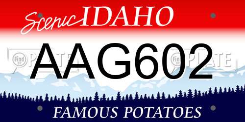 AAG602 Idaho License Plate