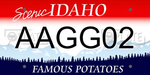 AAGG02 Idaho License Plate