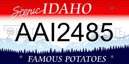 AAI2485 Idaho License Plate
