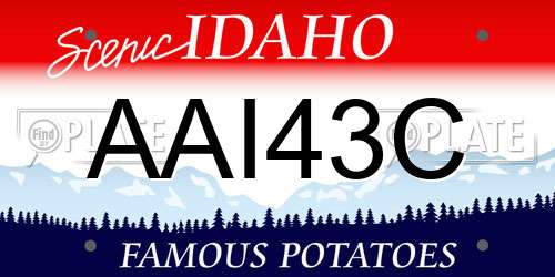 AAI43C Idaho License Plate