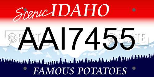 AAI7455 Idaho License Plate