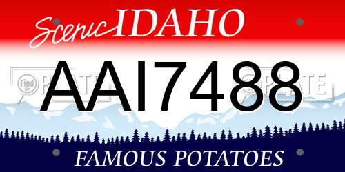 AAI7488 Idaho License Plate