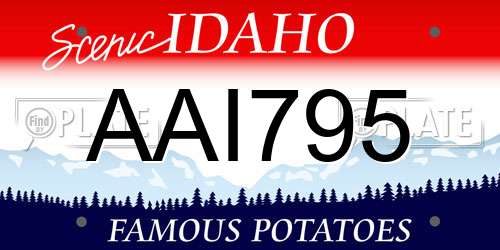 AAI795 Idaho License Plate