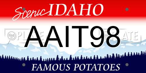 AAIT98 Idaho License Plate