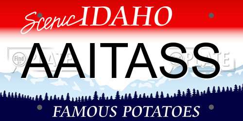 AAITASS Idaho License Plate