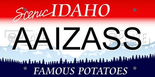 AAIZASS Idaho License Plate