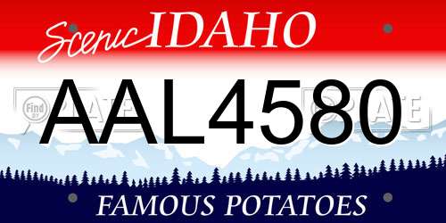 AAL4580 Idaho License Plate