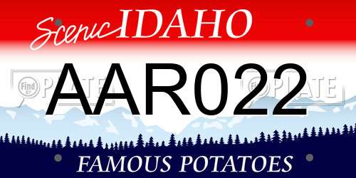 AAR022 Idaho License Plate