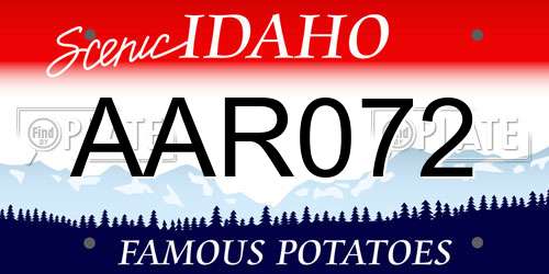 AAR072 Idaho License Plate