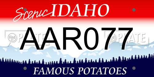 AAR077 Idaho License Plate