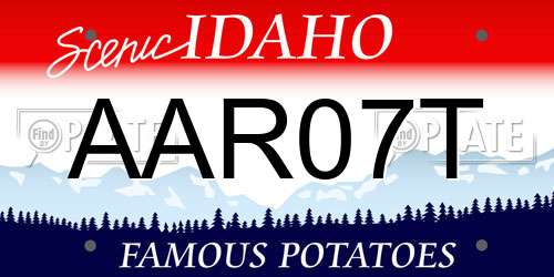 AAR07T Idaho License Plate