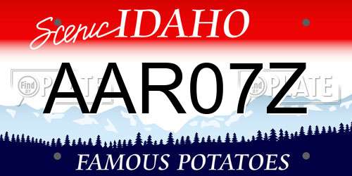 AAR07Z Idaho License Plate