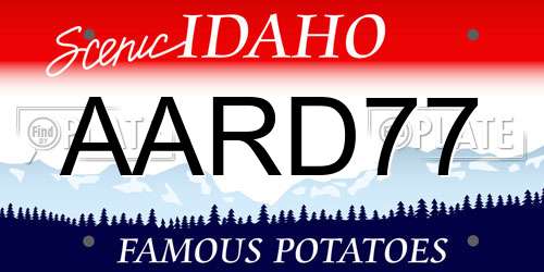 AARD77 Idaho License Plate