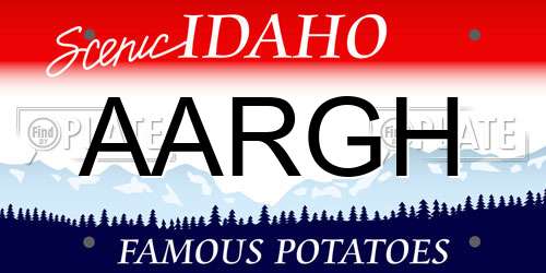 AARGH Idaho License Plate