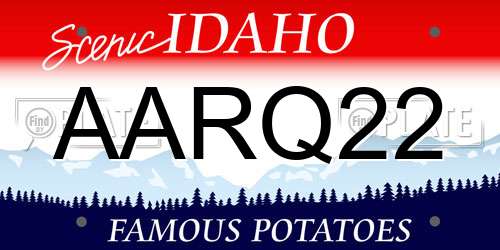 AARQ22 Idaho License Plate