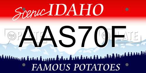 AAS70F Idaho License Plate