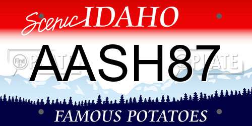 AASH87 Idaho License Plate