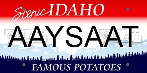 AAYSAAT Idaho License Plate