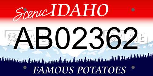 AB02362 Idaho License Plate