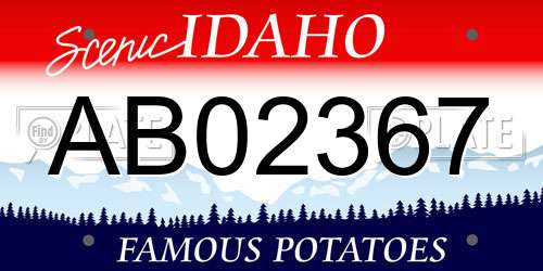 AB02367 Idaho License Plate