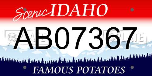 AB07367 Idaho License Plate