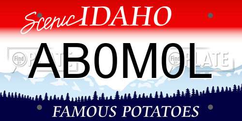 AB0M0L Idaho License Plate