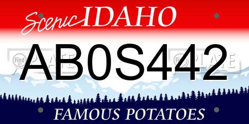 AB0S442 Idaho License Plate