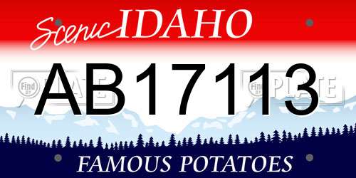 AB17113 Idaho License Plate