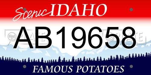 AB19658 Idaho License Plate