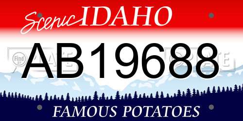 AB19688 Idaho License Plate