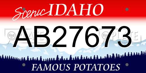 AB27673 Idaho License Plate