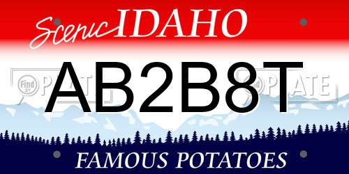 AB2B8T Idaho License Plate