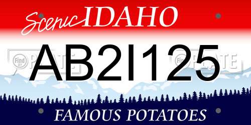 AB2I125 Idaho License Plate
